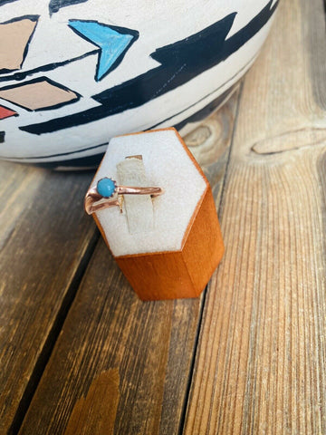 Navajo Copper Over Sterling & Turquoise Ring