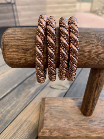 Navajo Copper Hand Twisted Bracelet Cuff - Everest Ranch