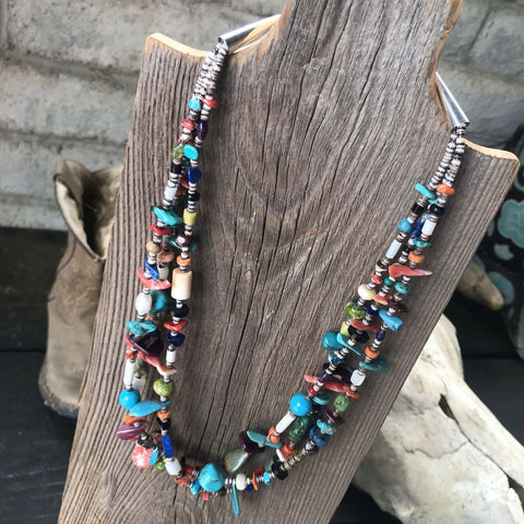 Daniel Coriz Multi Stone Beaded Necklace