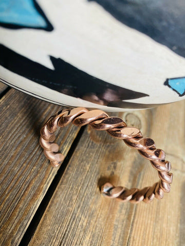 Navajo Copper Over Sterling Hand Twisted Cuff Bracelet