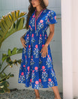 Blue Ruffle Hem Country Dress