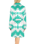 Turquoise Aztec Women's Western Bath Robe