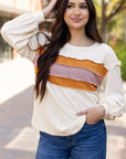 Ember Exposed Seam Knit Patchwork Top