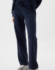 Solid Fleece-Lined Drawstring Waist Pants
