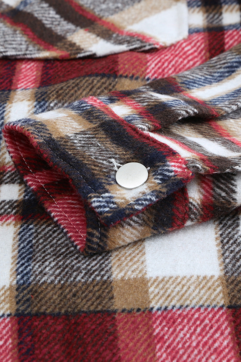 Plaid Pocketed Button Front Shacket