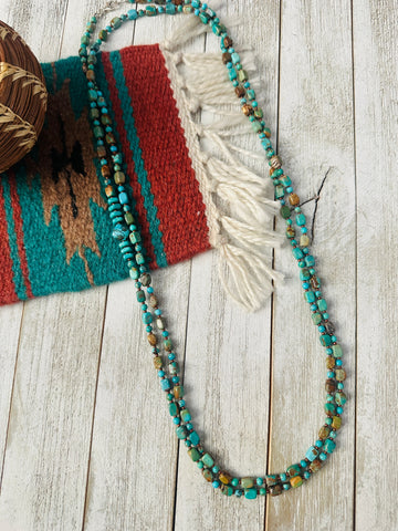 Navajo Turquoise & Copper 60” Beaded Necklace - Everest Ranch