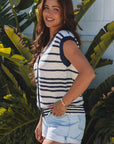 Arlette Loose Buttoned V Neck Sweater Vest