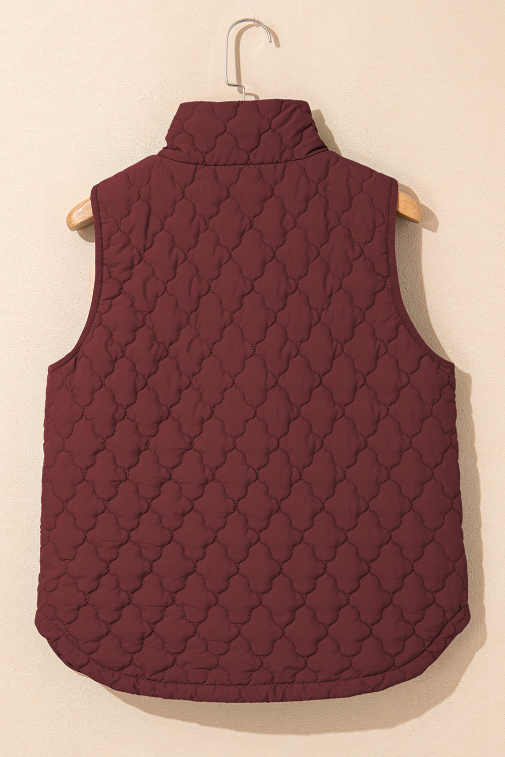Quilted Zip-Up Snap Button Pocketed Vest