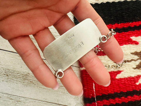 Navajo Sterling Silver & Orange Spiny Bar Necklace