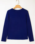Solid Asymmetric Seam Long Sleeve Top