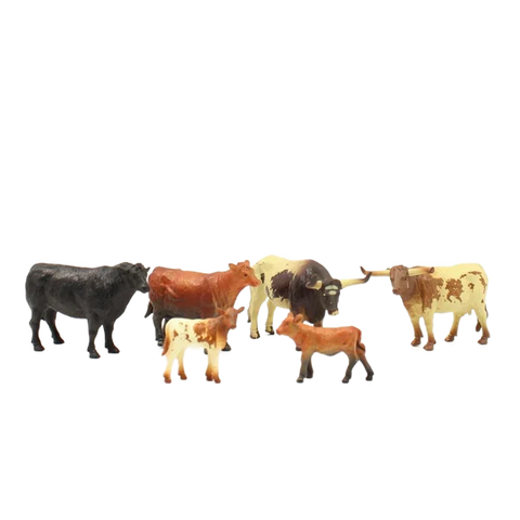 Bigtime Barnyard Cow Figurines Set of 6 Toys