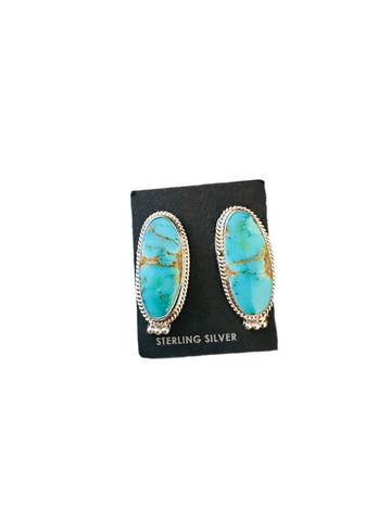 Navajo Turquoise & Sterling Silver Post Earrings
