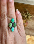 Adjustable Ring with 4 Green Turquoise Stones