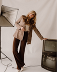 The Zoey Flare Trouser In Chocolate