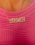 YAHWEH 18k CZ necklace