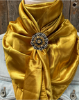 35X35" Solid Mustard Yellow Wild Rag / Scarf WRS19 - Crystal Concho Wild Rag Slides - Assorted