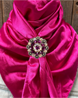 35X35" Solid Fuchsia Wild Rag / Scarf WRS12 - Crystal Concho Wild Rag Slides - Assorted