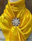 35X35" Solid Yellow Wild Rag / Scarf WRS23 - Crystal Concho Wild Rag Slides - Assorted