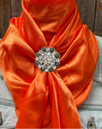 35X35" Solid Orange Wild Rag / Scarf WRS20 - Crystal Concho Wild Rag Slides - Assorted