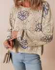 Harper Eyelet Drop Shoulder Sweater