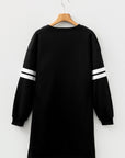 Varsity Stripe Long Sleeve Sweatshirt Dress