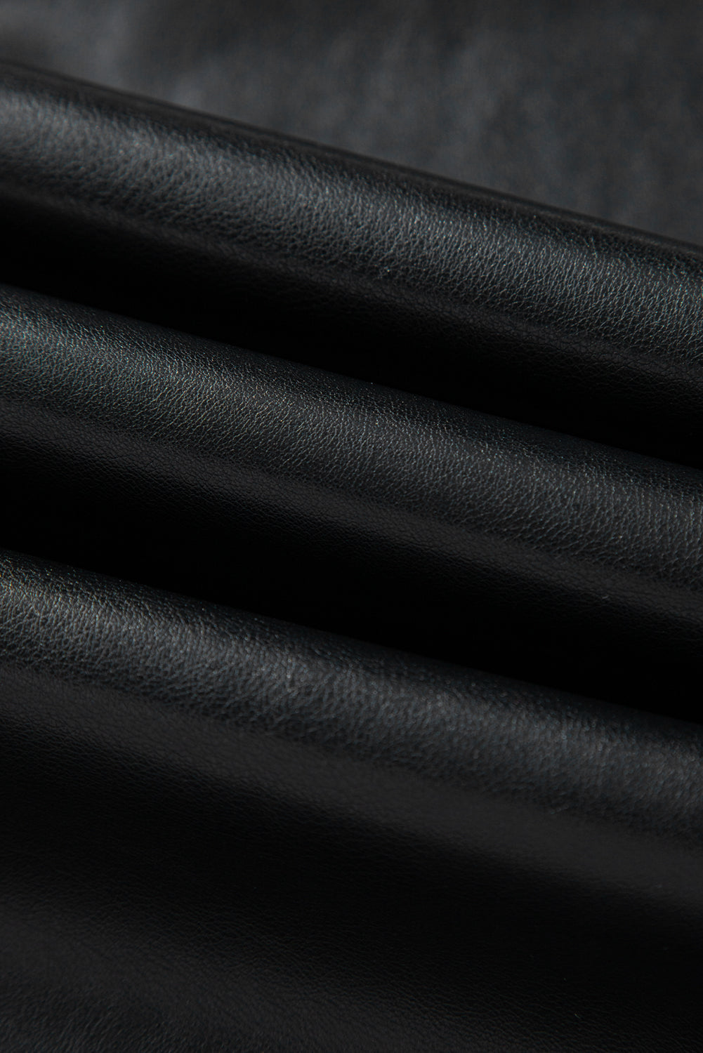 Solid Faux Leather Side Slit Maxi Skirt