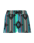 Women's Turquoise Aztec Beach Board Shorts