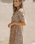 Laney Short Sleeve Leopard Tunic T-shirt Dress