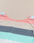 Skyla Sequin Pocket Patchwork Striped Tank Top