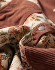 Floral Patchwork Ribbed Corduroy Shirt Jacket
