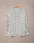 Scarlett Lace Pointelle Knit Sweater