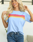 Priscilla Striped Patch Front Casual Top