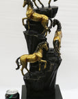 Hand Made Limited Edition four Galloping Horses Mustangs Bronze Sculpture Figure