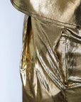 Gold High Waisted Skirt & Top Two Pieces Set