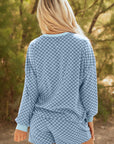 Checker Long Sleeve Pullover and Shorts Set