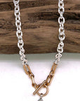 Necklace Alloy Plated Link Chain with Filigree Drop 18”