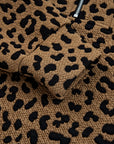 Leopard Quarter-Zip Drop Shoulder Sweatshirt