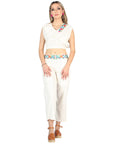 Artisanal Embroidered Set 100% Cotton Beige 604049