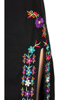 Artisanal Embroidered Dress 100% Cotton Black 604054