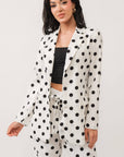 Long sleeve polka dot blazer and pants set