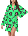 Neon Yeehaw Women's Belted Satin Feel Dressing Lounge Robe