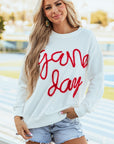 GAME DAY Tinsel Drop Shoulder Sweatshirt