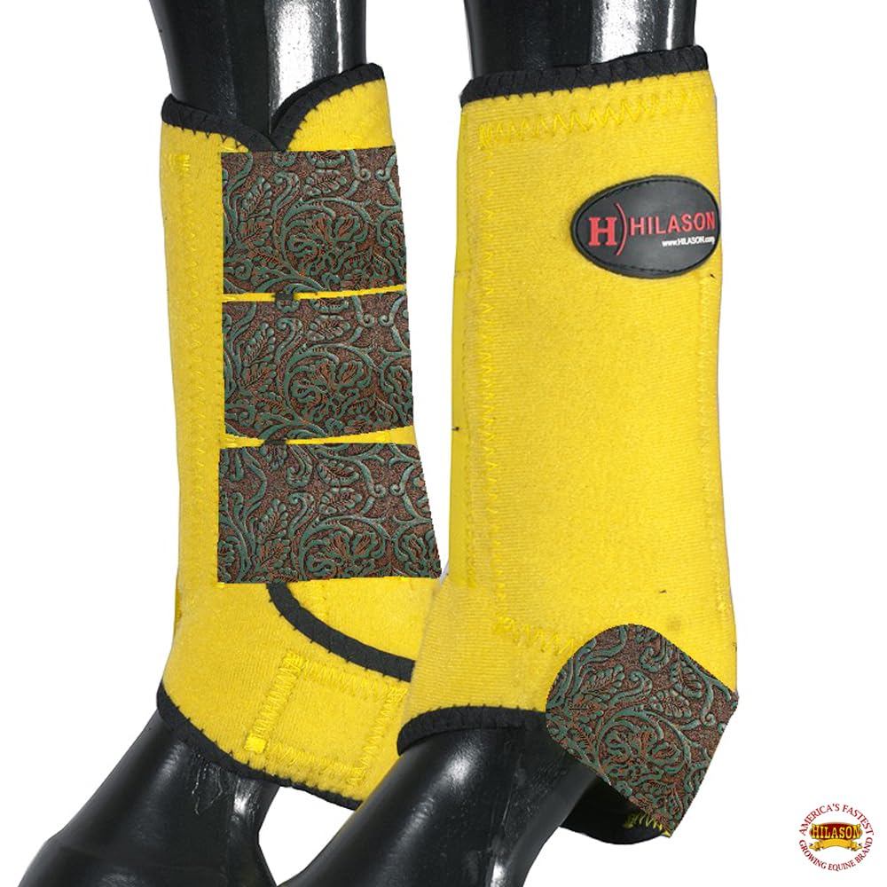 HILASON L M S Horse Rear Hind Leg Sport Boots Printed Hind Rear Leg Boots