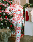 Christmas Reindeer Fair Isle Stripe Pajama Set