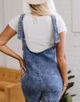 Denim Sleeveless Scoop Neck Patch Pocket Romper