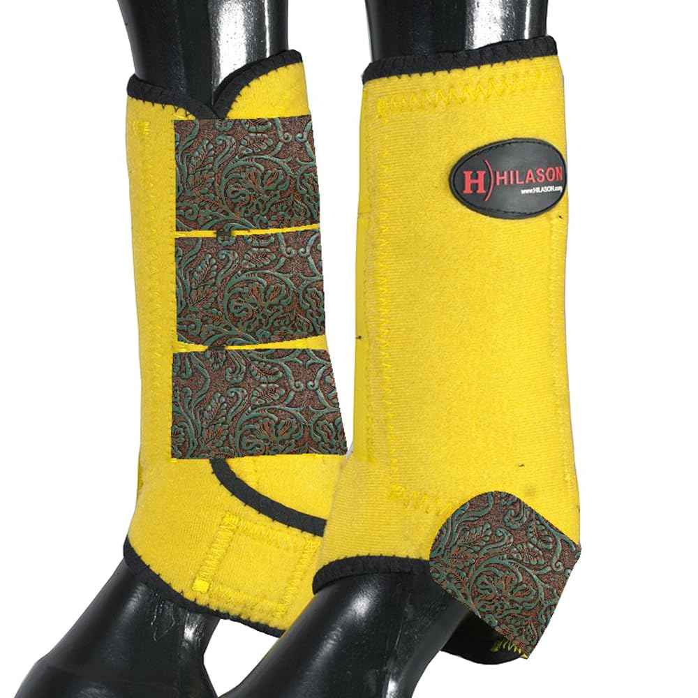 HILASON L M S Horse Rear Hind Leg Sport Boots Printed Hind Rear Leg Boots