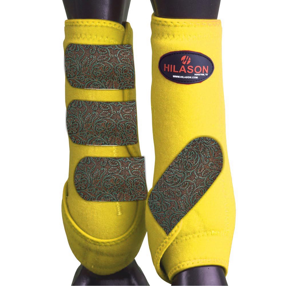 HILASON L M S Horse Rear Hind Leg Sport Boots Printed Hind Rear Leg Boots