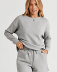 Textured Long Sleeve Top and Drawstring Shorts Set