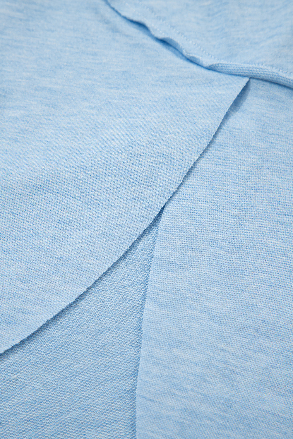 Solid V-Neck Raw Hem Long Sleeve Top