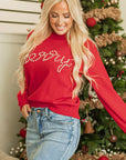 Christmas Merry Pearl Beaded Sweater